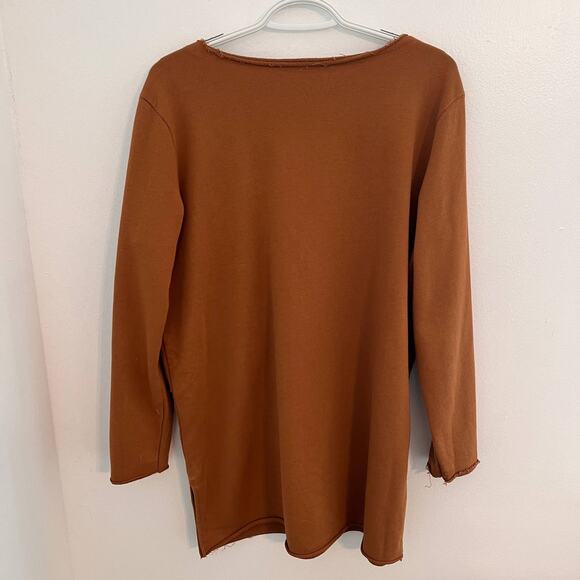 Lost Petal Linens Tunic Womens Sz Large Long Sleeve Lagenlook Top Distress Artsy - Picture 6 of 10